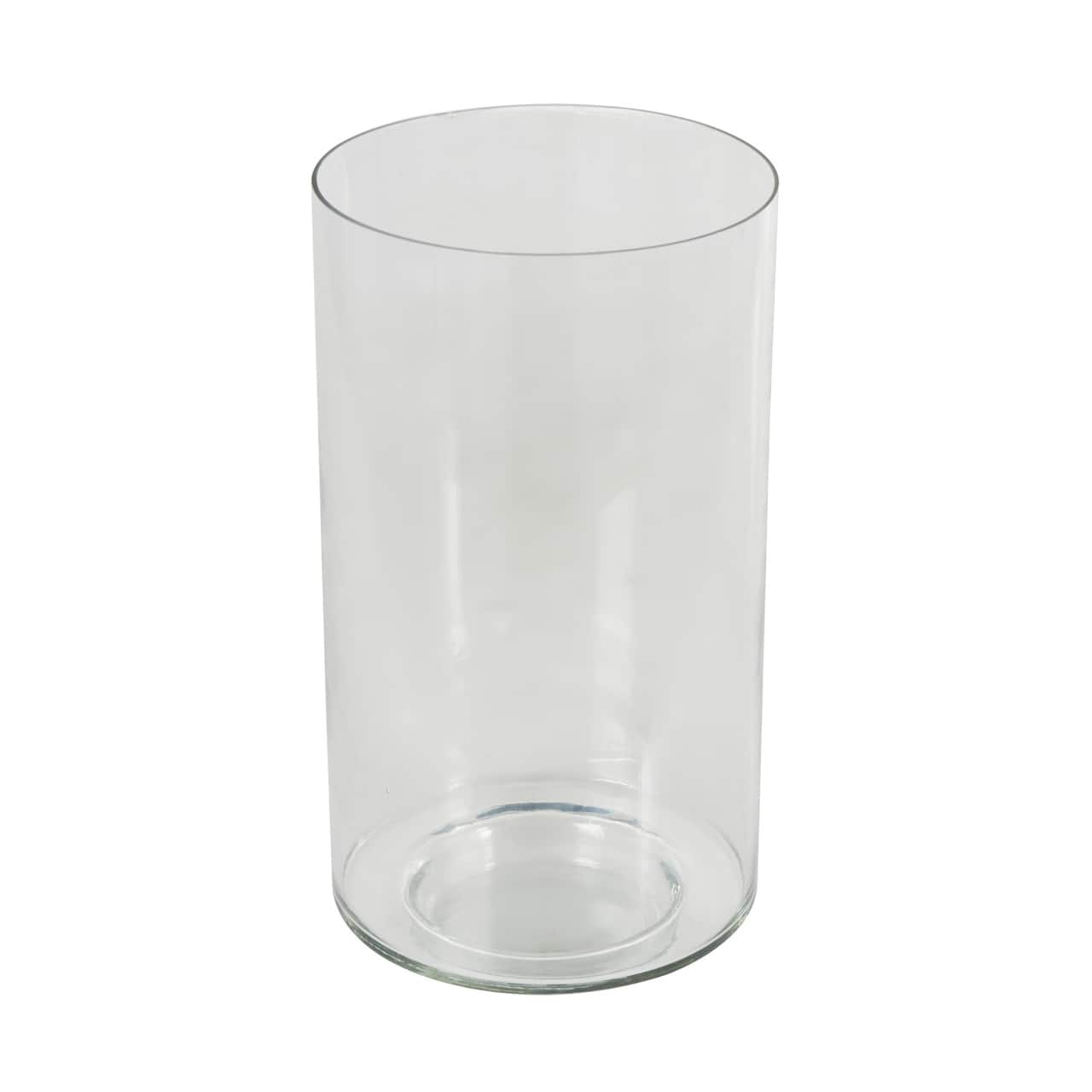 12" Clear Glass Wide Minimalistic Glass Vase